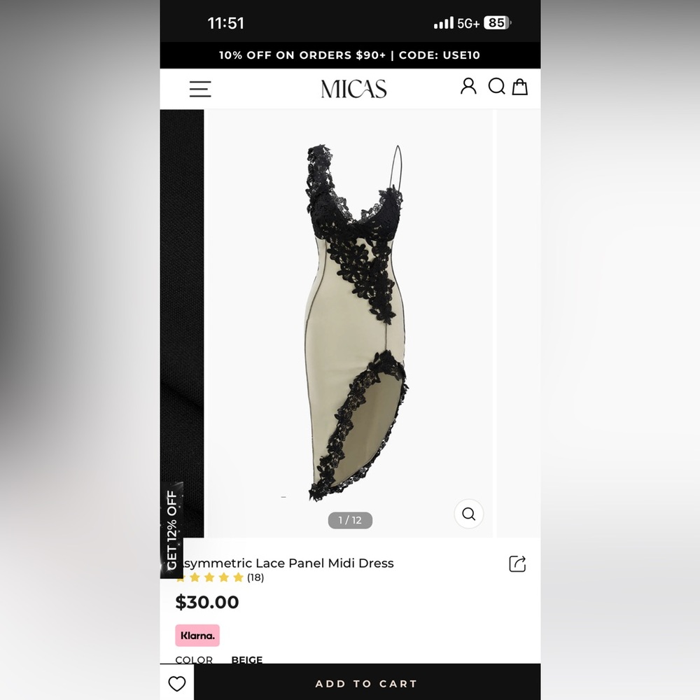 Asymmetric Lace Panel Midi Dress